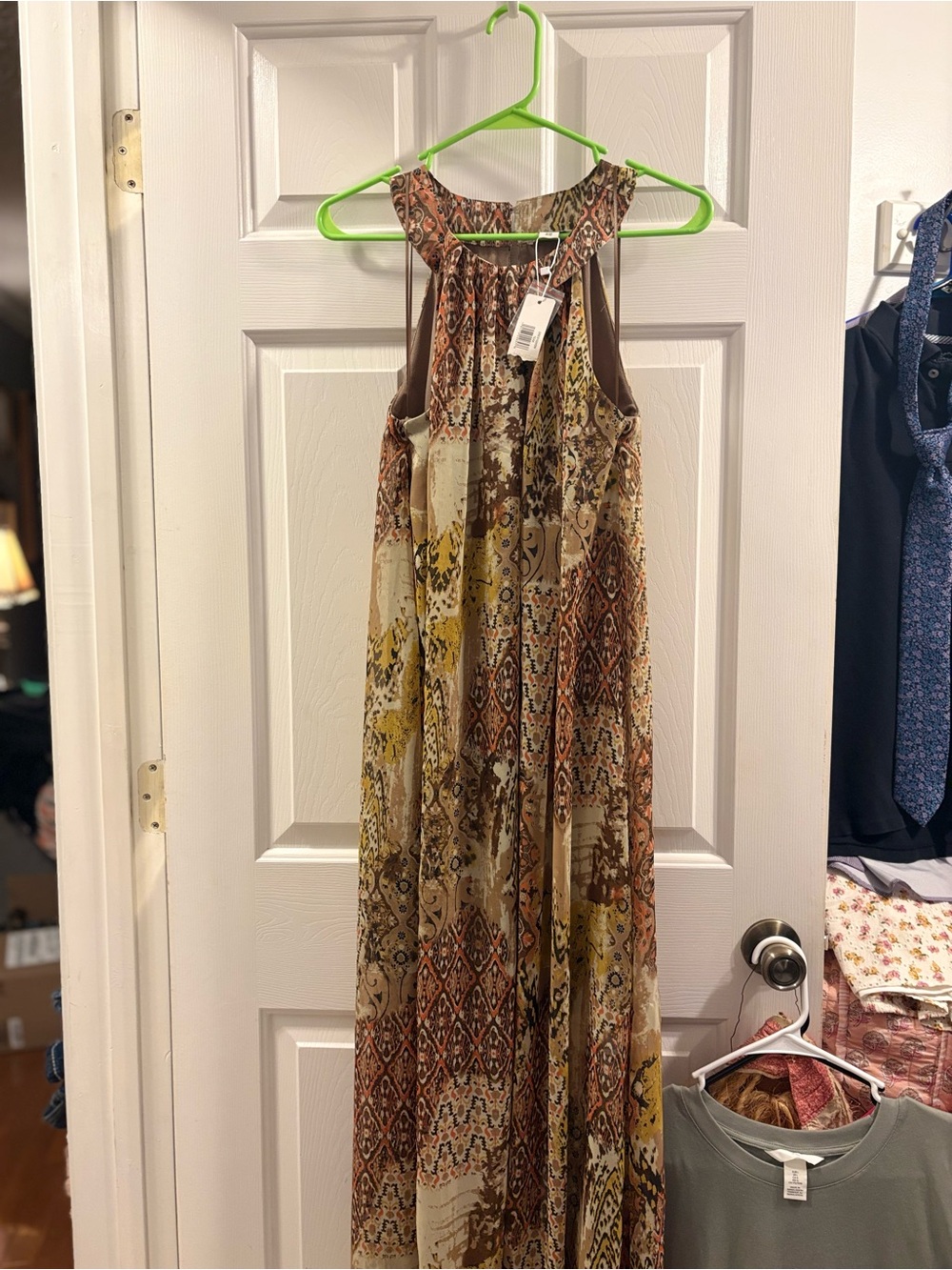 Simply Noelle Multicolor Boho Print Maxi Dress size 8/10